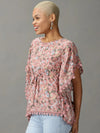 Women's Pink Printed Kaftan Top-AE-10545-Pink