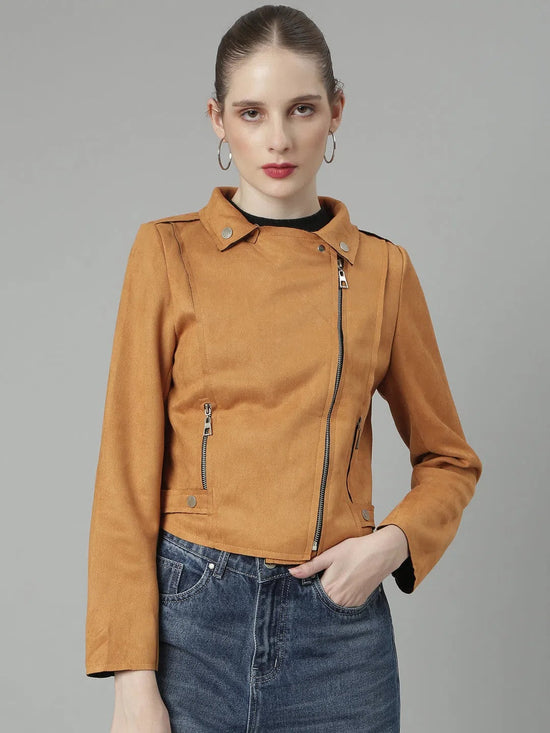 Women Rust Solid Tailored Jacket-CHN-883-Rust