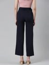 Women Navy Blue Solid Formal Trouser-LT-KN-504-Navyblue