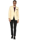 Hangup Men Standard Solid Men Formalwear-LemonLinenBlazer