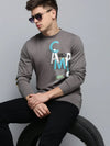 Men Grey Printed Casual Sweatshirt-BP-1437-Grey