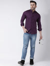 Hangup Men Slim Solid Shirts-BenPurpleShirt