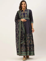 Women's Violet Printed Anarkali Kurtas-SK-700-Violet