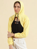 Women's Yellow Solid Sweatshirt-AF-1797-Yellow