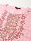 Women Pink Paisley Kurta Set-GW-3282-Pink