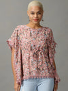 Women's Pink Printed Kaftan Top-AE-10545-Pink