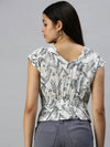 Women White Printed Corset Top-AE-10212-Whitenavyblue