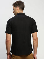 Men Black Solid Shirt-BRION-1807-Black