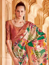 Saree Mall Women's Cotton Blend Multicolored Printed Designer Saree With Blouse Piece-NITRA203