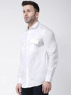 Hangup Men Slim Solid Shirts-WhiteDoublePkt