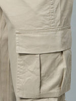 Ribbed Jogger Cargos with 6 pockets-Beige-HJC9011-30