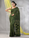 Sap Green Silk Matka Soft Saree With Stripes Pattern-MA57SLMT331760028