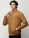 Men Khaki Solid Casual Bomber Jackets-ZD-3702-Khaki