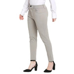 Smarty Pants Women's Cotton Lycra Ankle Length Pastel Grey Color Formal Trouser