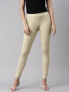 Women's Gold Solid Leggings-AC-032-Gold