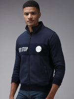 Men Blue Printed Sweatshirt-OTSS-20-Navyblue