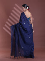 Navy Blue Pure Cotton Soft Saree With Sequined Work-MA59CT06510033