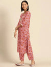 Kurta Pyajama with gota work in Pink Print