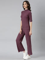 Women Purple Solid Tracksuit-AF-2074-Purple