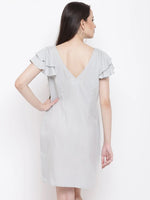 Double frill Sift dress in Powder Blue