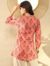 Ahika Women Orange Cotton Blend Floral Printed Regular Tunic-VT1301