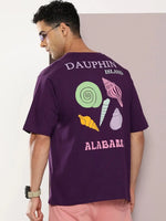 Dillinger Purple Graphic Oversized T-shirt-DLMOV274GRL-S