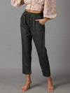 Women's Olive Solid Cigarette Trouser-AL-001-Olive