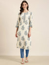 Women Off White Floral Straight Kurta-NJ-3553348-Offwhite