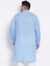 Hangup Men Standard Solid Men's Indian Wear-DarkBlue_Linen_OnlyLongKurta