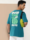 Difference of Opinion Blue Graphic Oversized T-Shirt-DOOVR201INK-S