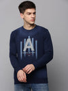 Men Navy Printed Sweatshirt-OD-6035-Navyblue