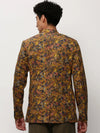 Men Yellow Printed Casual Blazers-SOBLZ-082-14-Mustard