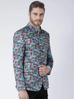 Hangup Men Standard Printed Men Formalwear-D505ButtonBlazer