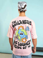 Men Pastel Pink The World Needs Oversized T-shirt