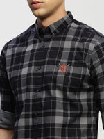 Men Grey Checked Shirt-CLEON-1803-Grey