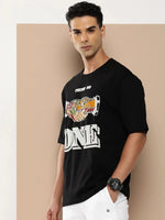 Difference of Opinion Black Graphic Oversized T-Shirt-DOOVR203BLK-S