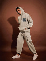 Men Taupe New Day Oversized Hoodie Sweatshirt With Joggers