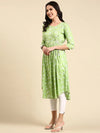 Women's Green Printed Anarkali Kurta-KG-555-Green