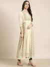 Women Cream Printed Anarkali Kurta-RF-2177-Cream