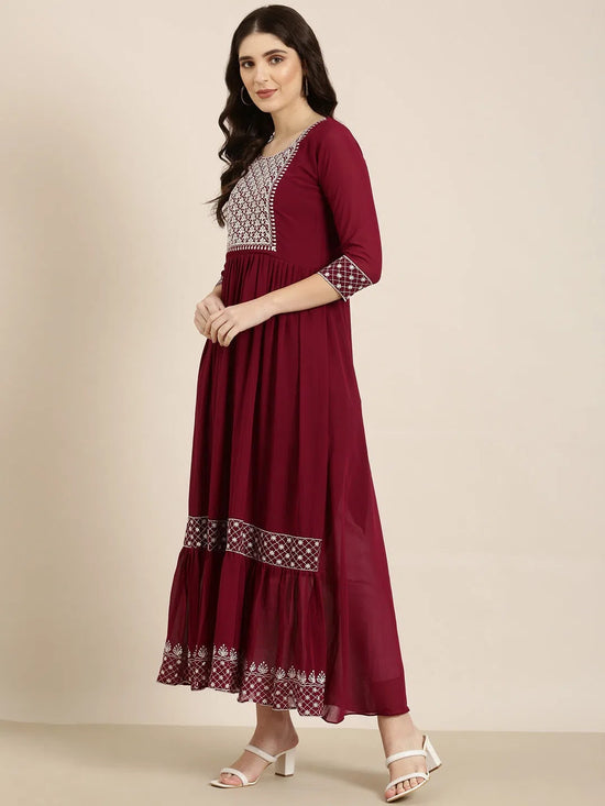 Women Magenta Solid Anarkali Kurta-SKC-3323-Magenta