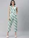 Women's Sea green Printed Jumpsuit-AE-9999-Seagreen