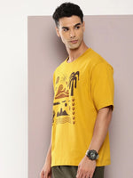 Dillinger Mustard Graphic Oversized T-shirt-DLMOV240AWD-S