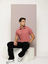 Dillinger Pink Solid Regular Snap Polo T-shirt