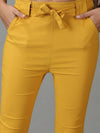 Women's Mustard Solid Cigarette Trouser-AL-6272-Mustard