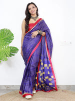 Saree Mall Women's Cotton Purple Printed Designer Saree With Blouse Piece-MINAXI7003