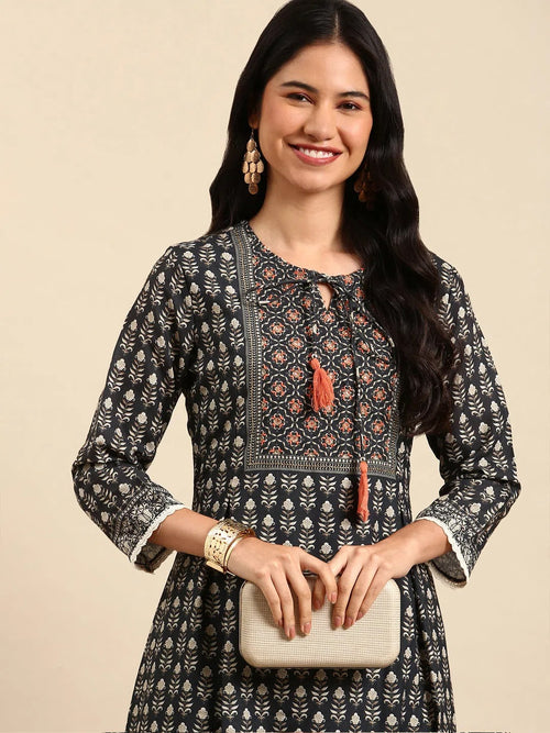 Women's Green Printed Kurta Set-BCSK-1512-Green