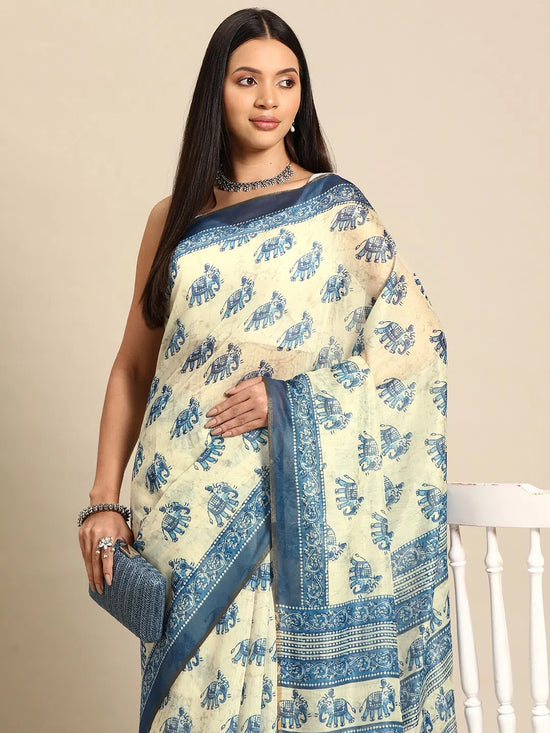 Soft Glow Ensemble Saree-SZ-INDIGO-1520