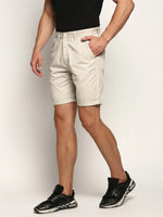 Men Beige Solid Shorts-ORBIT-7-Beige