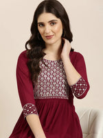 Women Magenta Solid Anarkali Kurta-SKC-3323-Magenta