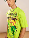 Men Green You Love Only Money Oversized T-shirt